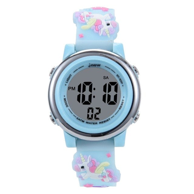 Light blue Luminous Unicorn Kids Watches