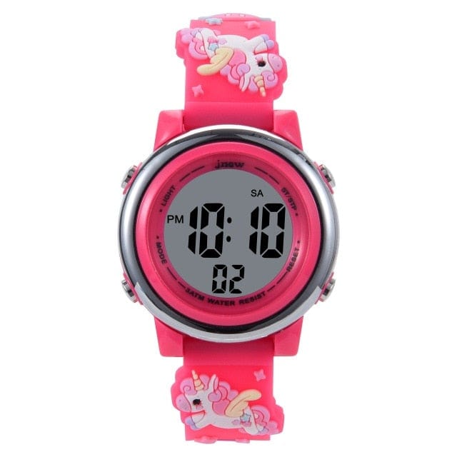 Rose red Luminous Unicorn Kids Watches