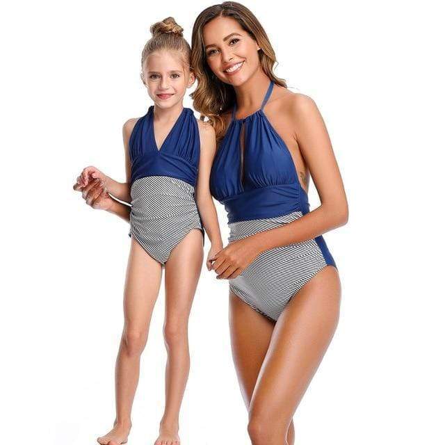 Family Matching Clothes Blue / Mom S Matching Swimming Wear