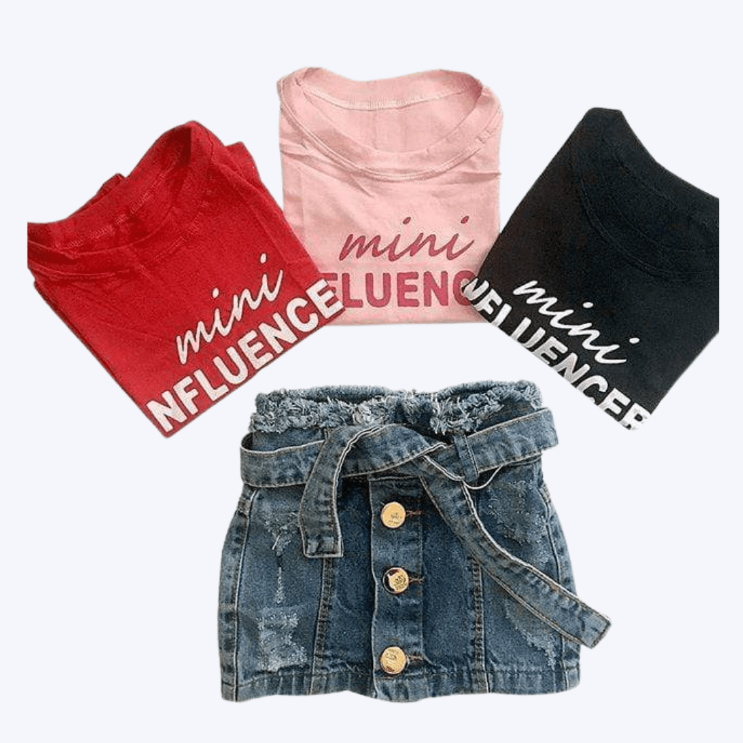 Girl's Clothing Mini influencer Denim Dress Outfit