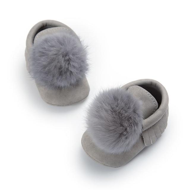 Shoes Gray / 6-12M Moccasins Soft Mocks Shoes