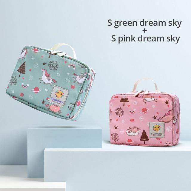 Diaper Bag Green + Pink Set Modern Designed Diaper Bag