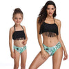 Family Matching Clothes black / Women S Mother Daughter Tassel Swimming Suit