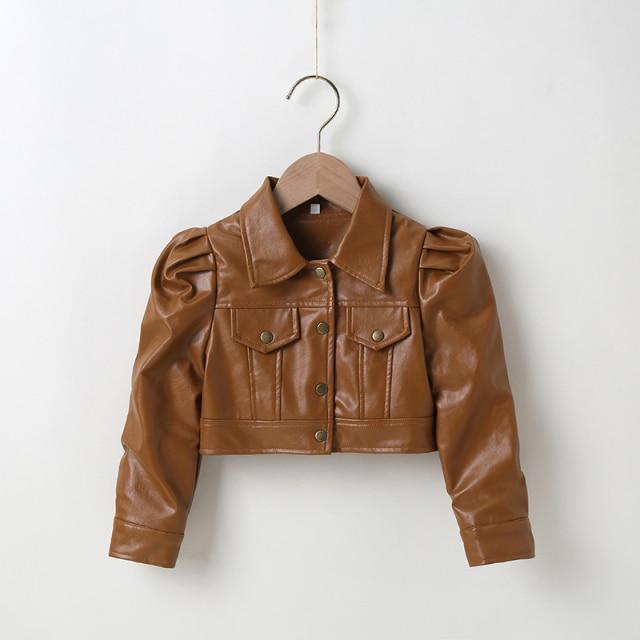 Girl's Clothing Brown / 4-5T Motorcycle Punk Leather