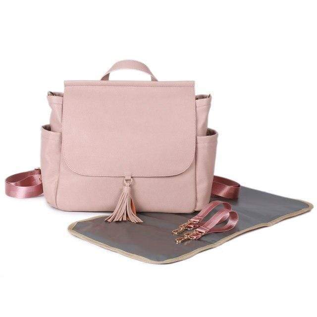 Pink leather diaper discount bag