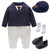 Boy's Clothing Set B / 6M Navy Smart Romper Outfit