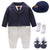 Boy's Clothing Navy Smart Romper Outfit