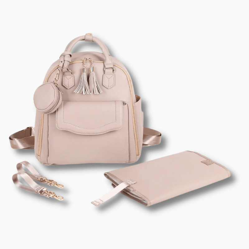 SophisticaMom™ Leather Diaper Bag & Accessories