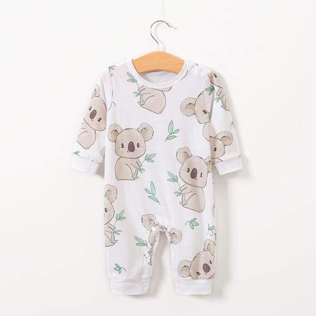 Boy's Clothing White / 9M Newborn 100% Cotton Romper Infant Toddler Cute Koala printing Summer Long Sleeve Kids Jumpsuit Ropa Bebe Baby Boy Girl Clothes