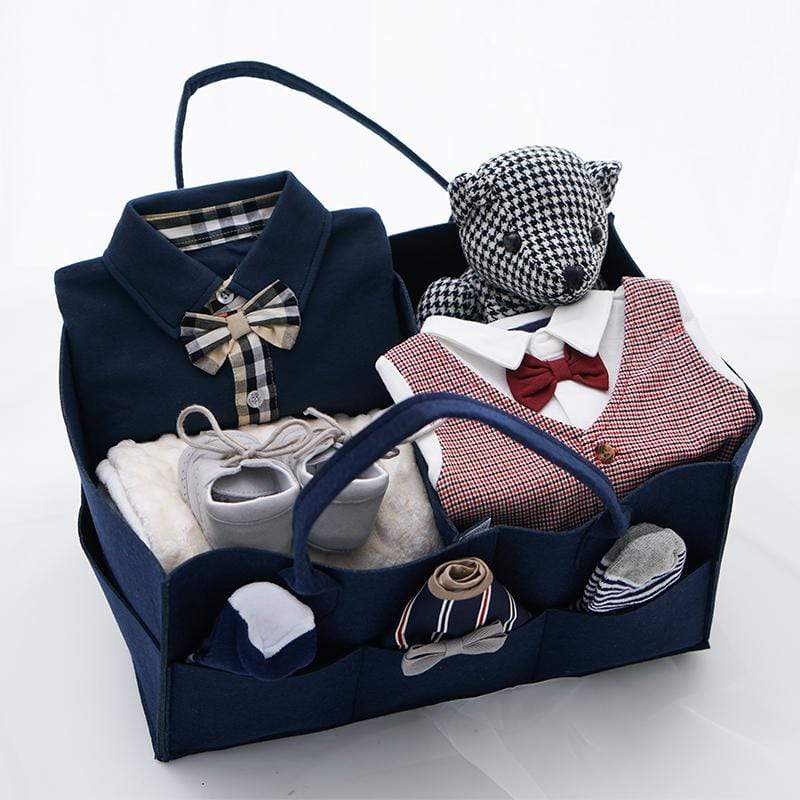【Fashion Hand Strap】Good-looking gentleman suit white / 66cm (66cm (0-6 months)) Newborn Baby Gentleman Gift set