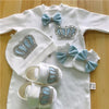 baby blue set / XL  12-18months(73) Newborn Crown Baby Gift Set