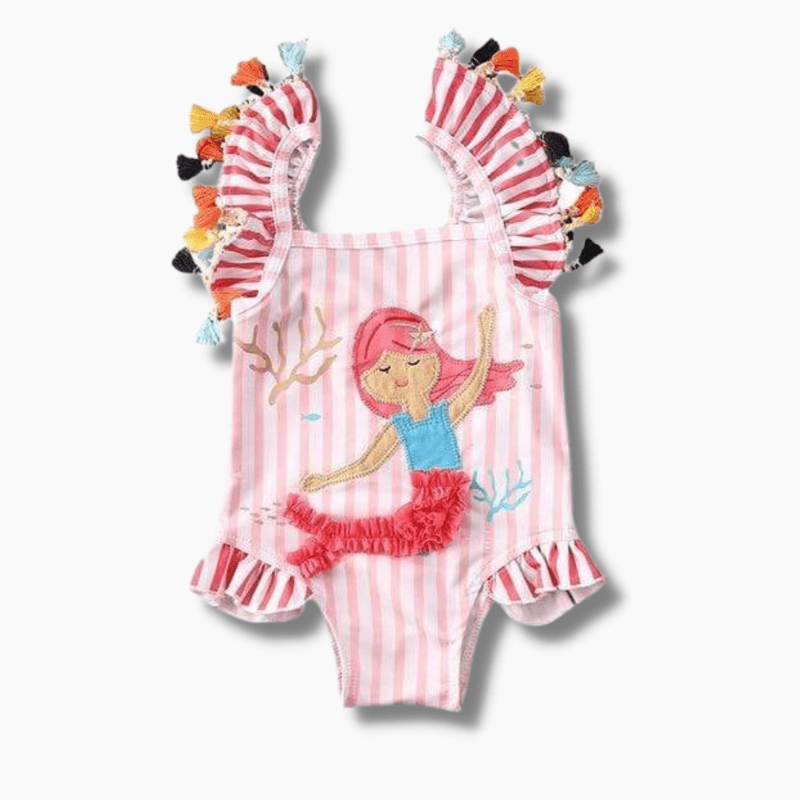 Girl's Clothing One Piece Swimwear Floral &Striped