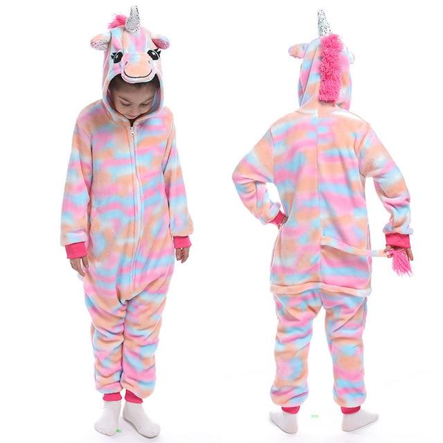 Colorful Pegasus / 3-4T (90-100cm) Onesie Unicorn Pajamas Winter Animal Cartoon