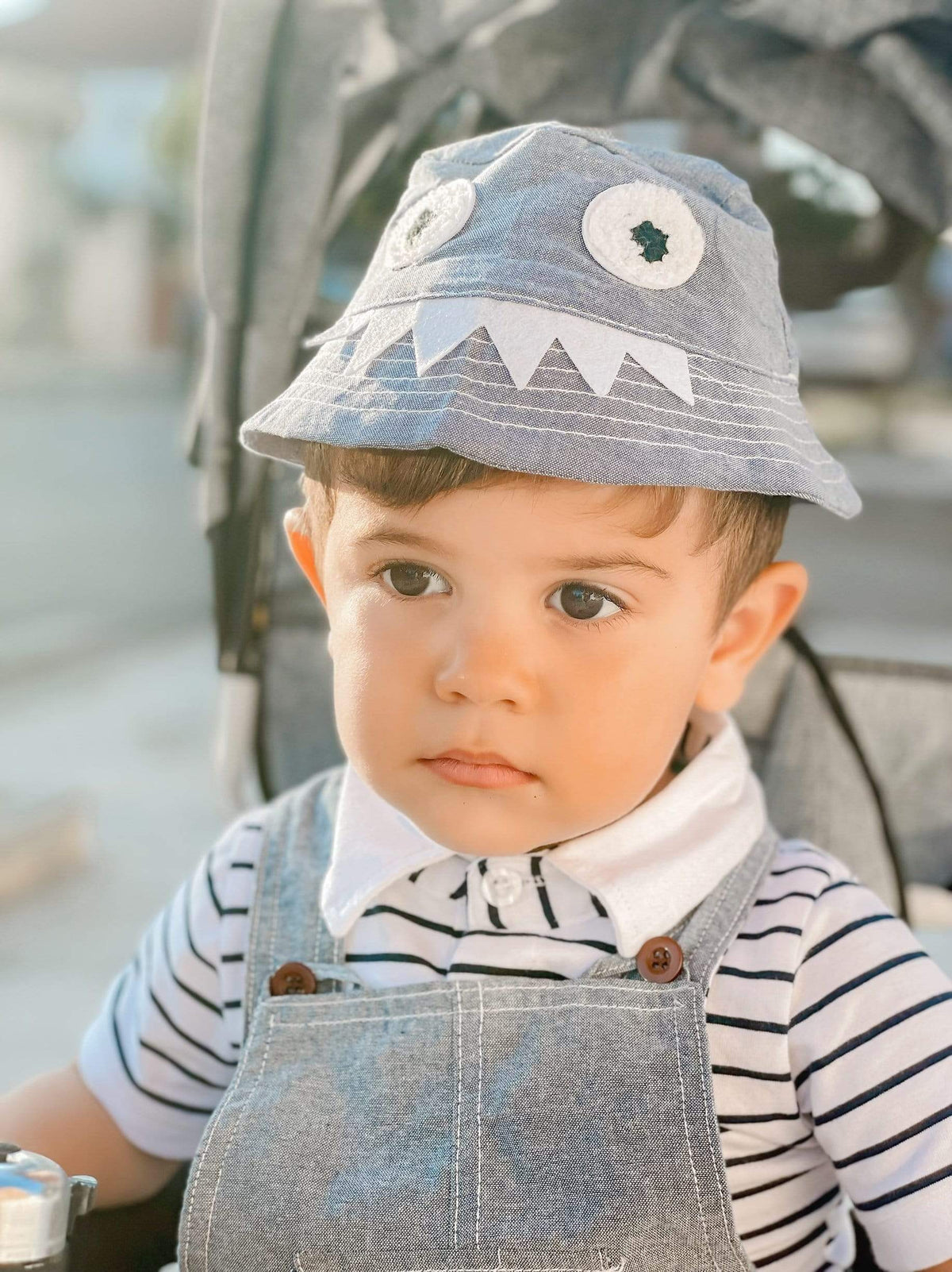 Boy's Clothing Overalls Set with Monster Hat