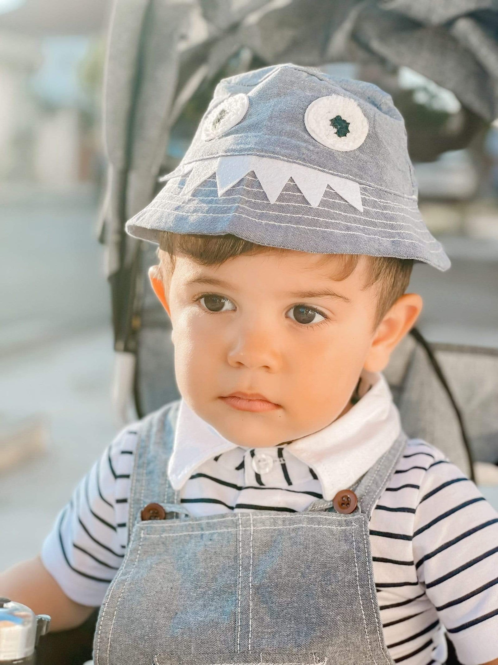Boy's Clothing Overalls Set with Monster Hat