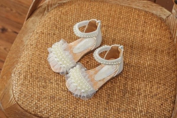 White / US4 Pearl Sandals