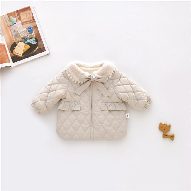 Girl's Clothing 2 / 18M / China Peter Pan Collar Bow Fleece Jacket