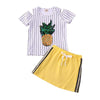 Girl&#39;s Clothing Pineapple Print Top T-shirt Bottom Skirts Outfit
