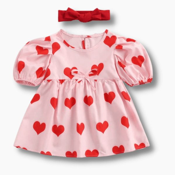 uhr heart mom dress pink ハート　ピンク 3-4y Uhr Heart Mom dress pink 3-4Y ワンピース