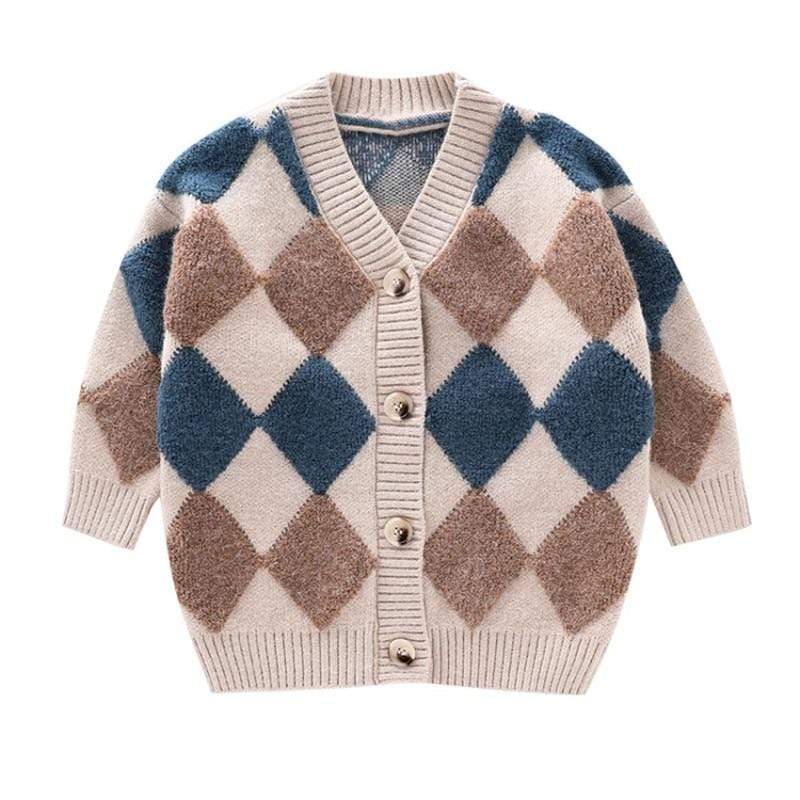Girl's Clothing Plaid Cardigan