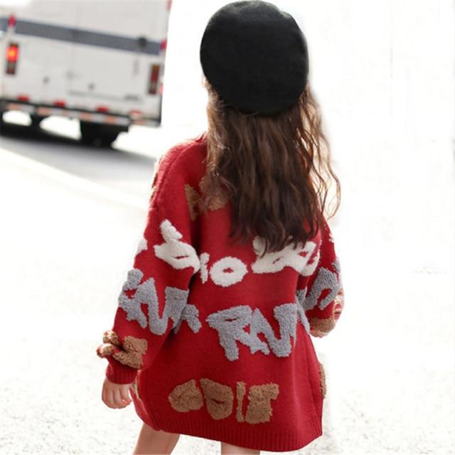 Girl's Clothing letter red / 3T / China Plaid Cardigan