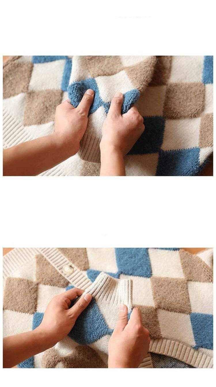 Girl's Clothing Plaid Cardigan