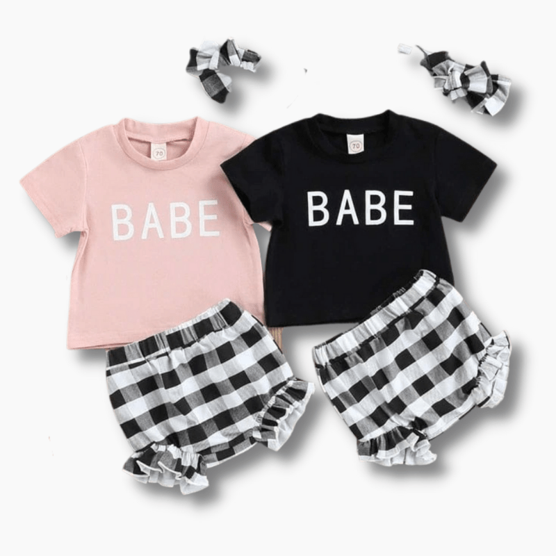 Plaid Shorts Baby Girl Outfit