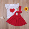 Girl&#39;s Clothing Polka Dot Heart Fly Sleeve T-shirt