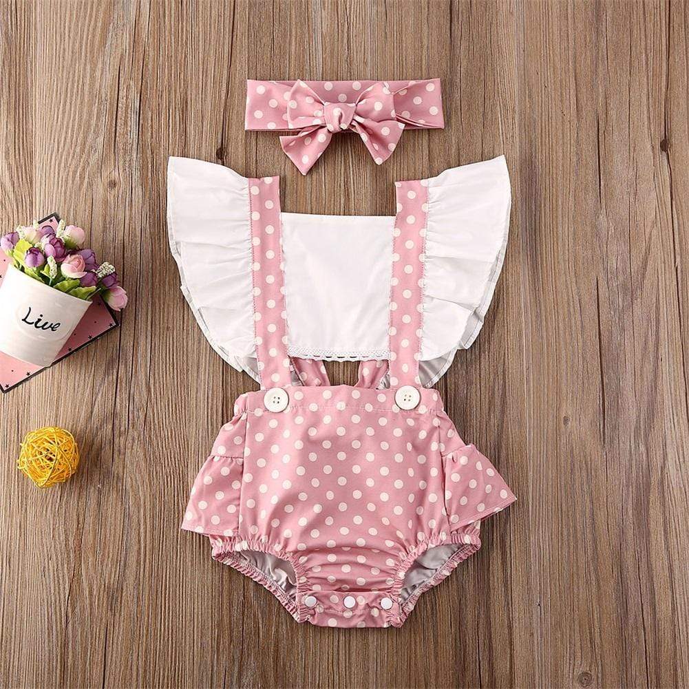 Girl's Clothing Polka Dot Print Ruffle