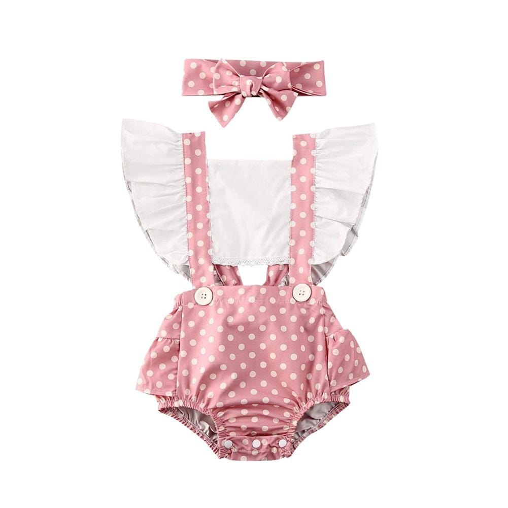 Girl's Clothing Polka Dot Print Ruffle