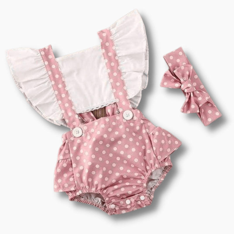 Girl's Clothing Polka Dot Print Ruffle