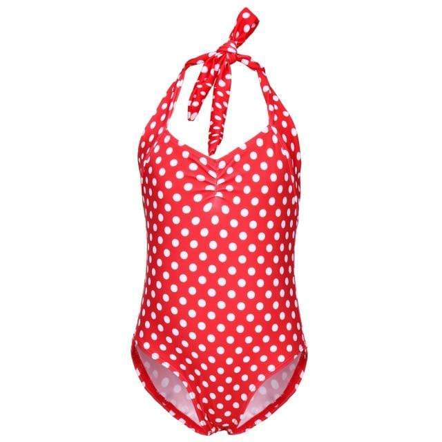 Girl's Clothing Red / 6 8 Years Polka Dots Halter Swimsuit