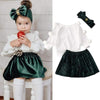 2020 Toddler Kids Baby Girls Clothes Sets 1-6Y Pompom Outfits Balls Long Sleeve Sweater Tops Velvet Skirts Headband