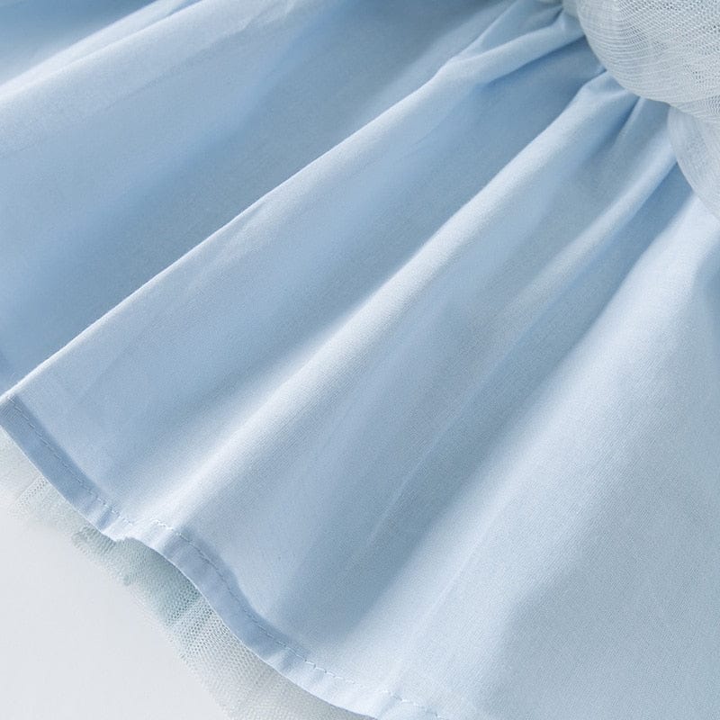 princess bow solid mesh dress