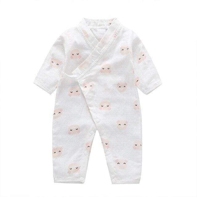 Girl's Clothing C / 3M  (Height 59CM) Printed Kimono Jumpsuit