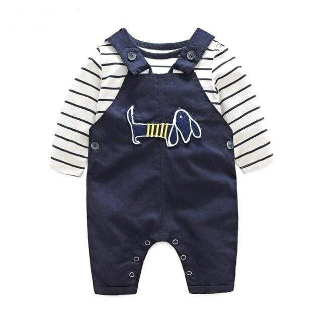 1124 / 3M printed t-shirt with demin overalls