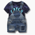 Boy's Clothing Printed T-shirt with Denim overalls