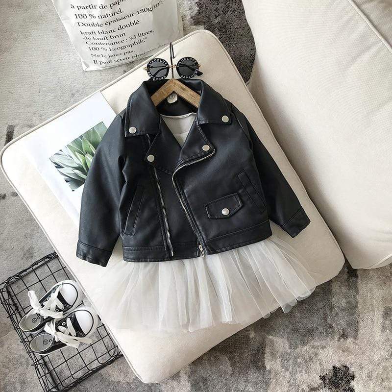 Girl's Clothing PU Coat Jacket