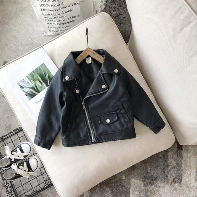 Girl's Clothing black 1 / 12M PU Coat Jacket