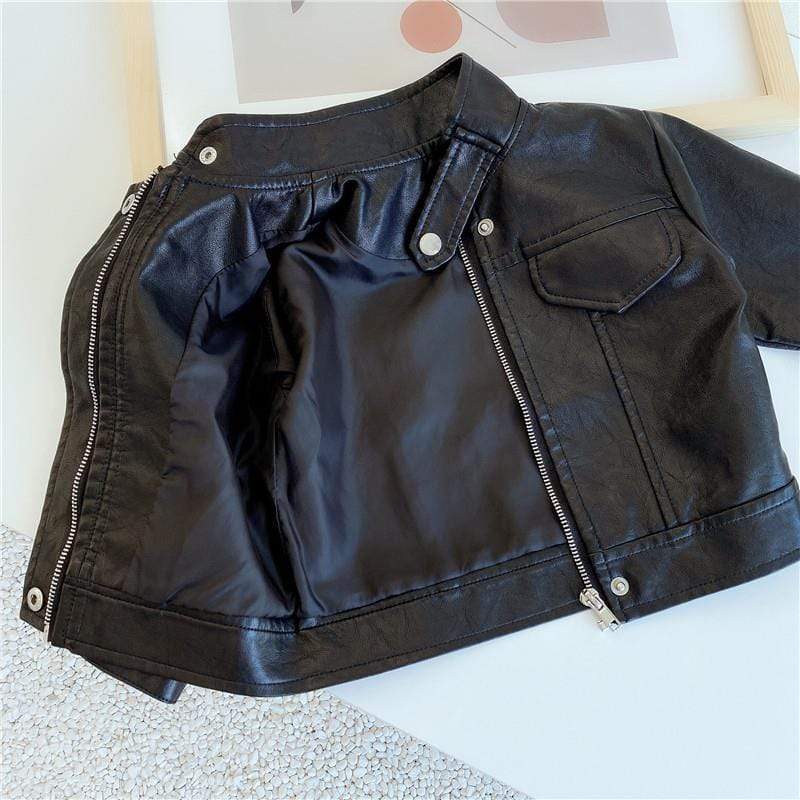 Girl's Clothing PU Coat Jacket