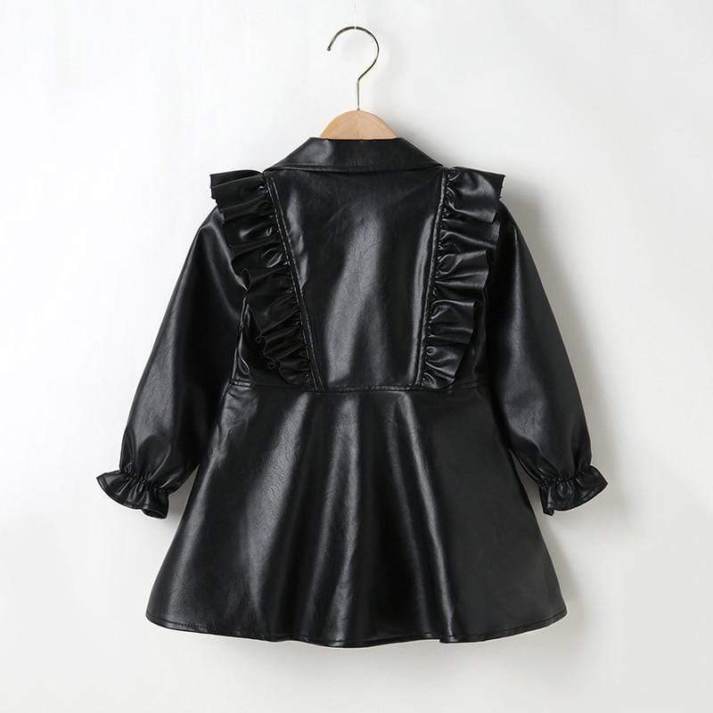 Girl's Clothing PU Leather Fashion Leather Dresses