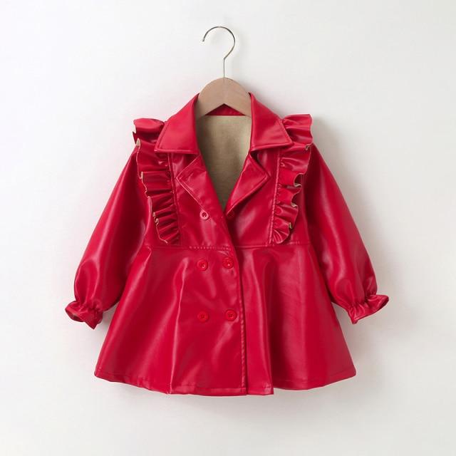 Girl's Clothing Red / 3T PU Leather Fashion Leather Dresses