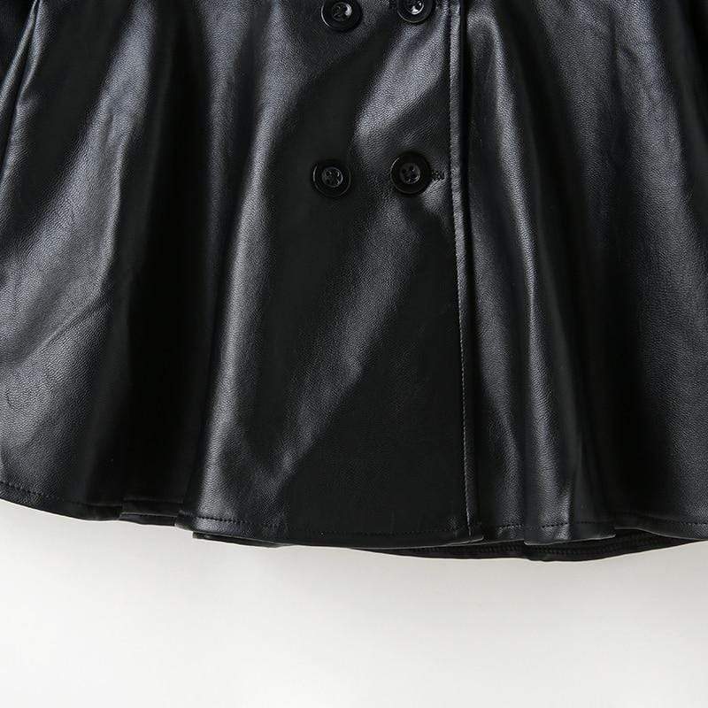 Girl's Clothing PU Leather Fashion Leather Dresses