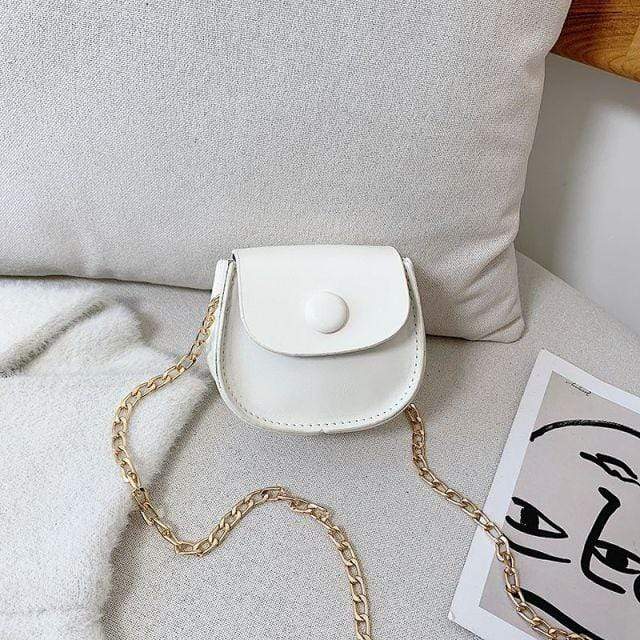 Girl's Clothing White PU Leather Shoulder Bag