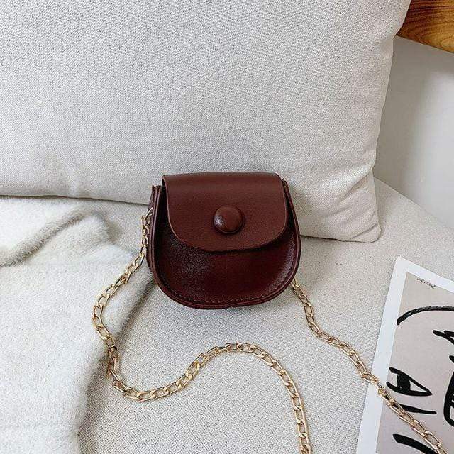 Girl's Clothing Coffee PU Leather Shoulder Bag