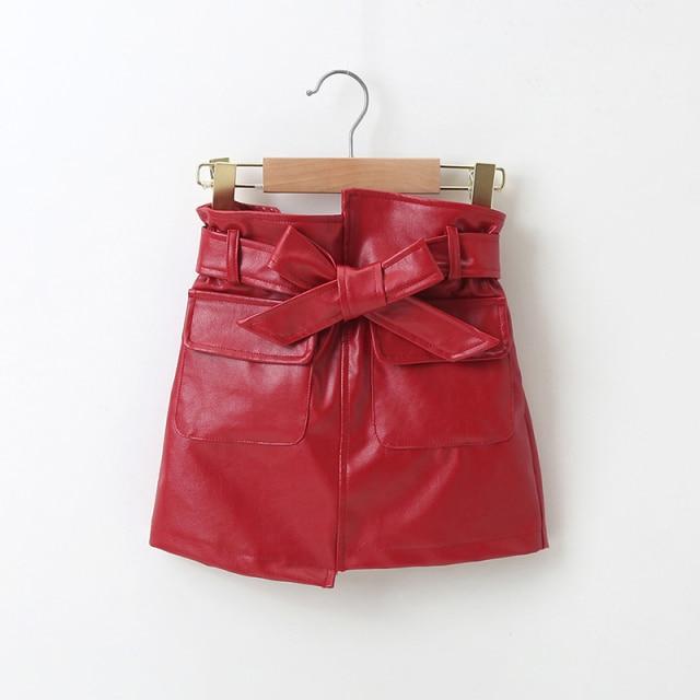 Girl's Clothing Red / 2-3T PU leather skirts