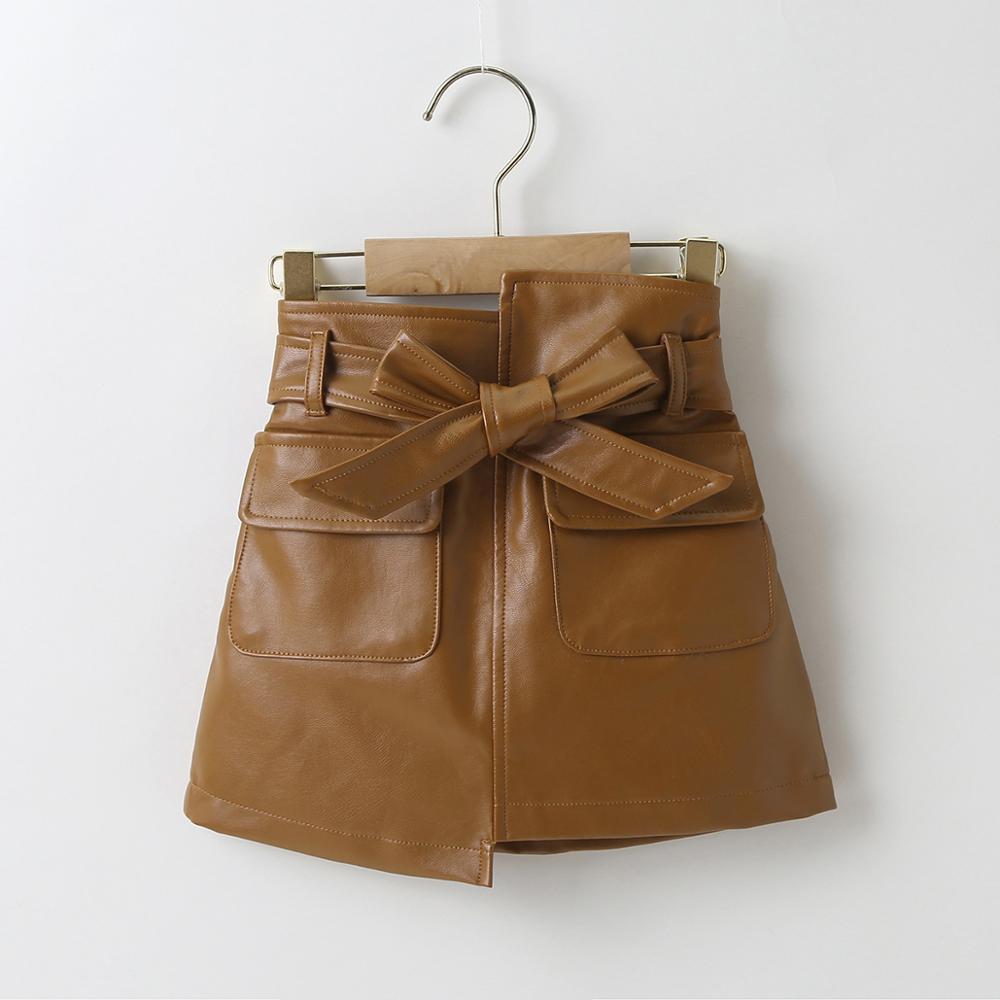 Girl's Clothing PU leather skirts