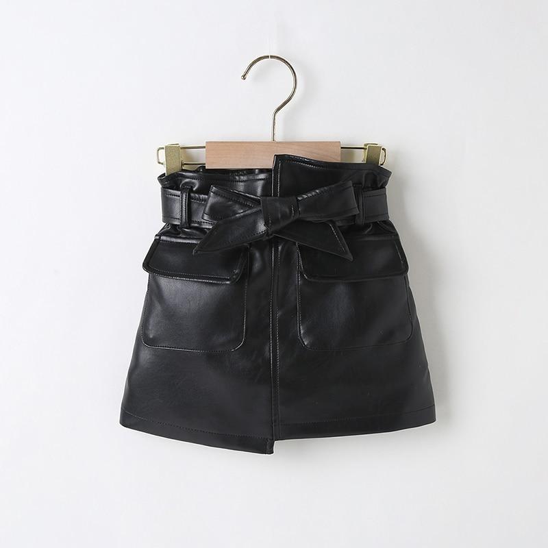 Girl's Clothing PU leather skirts