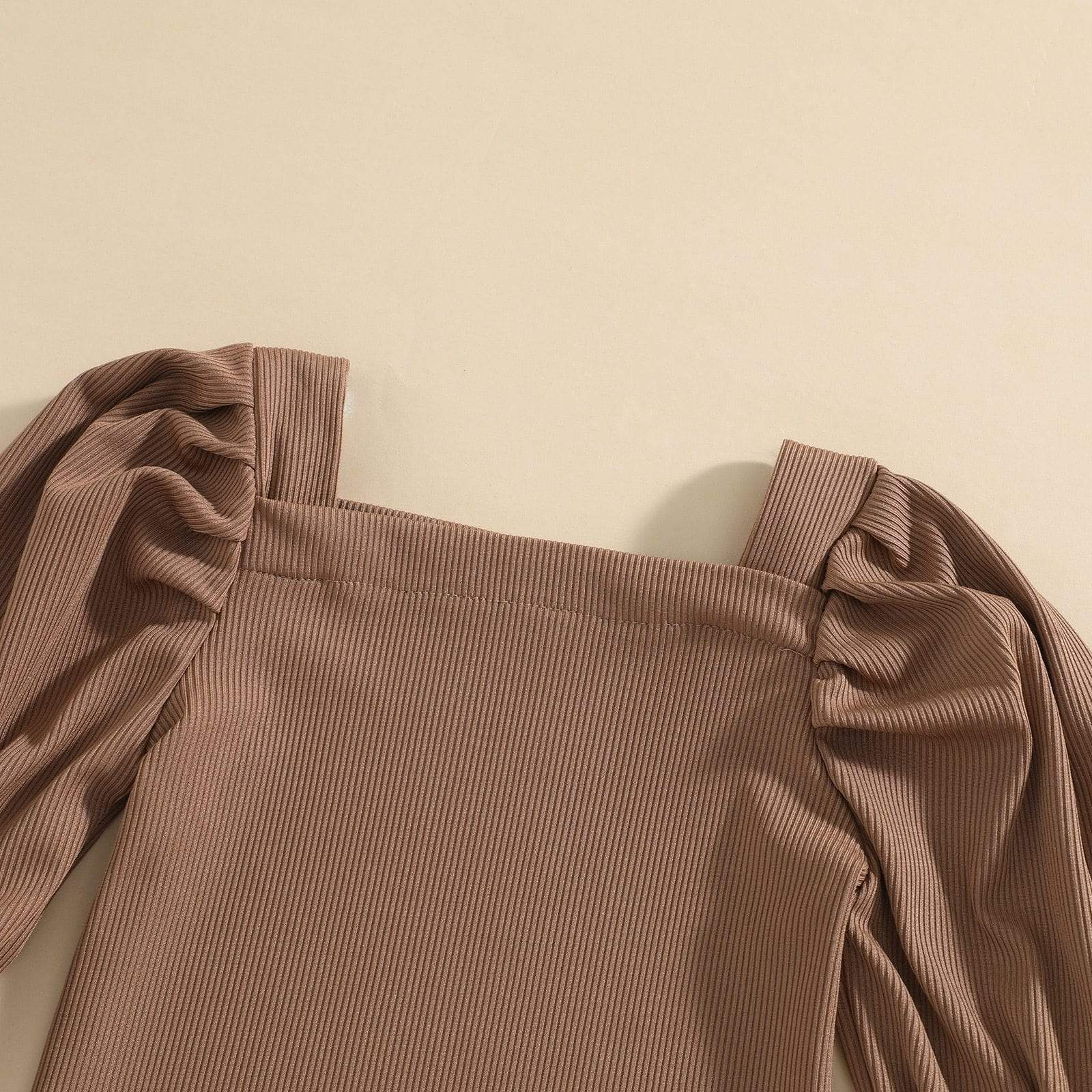 Girl's Clothing Puff Long Sleeve Tops Denim Ruffles Pleated Skirt