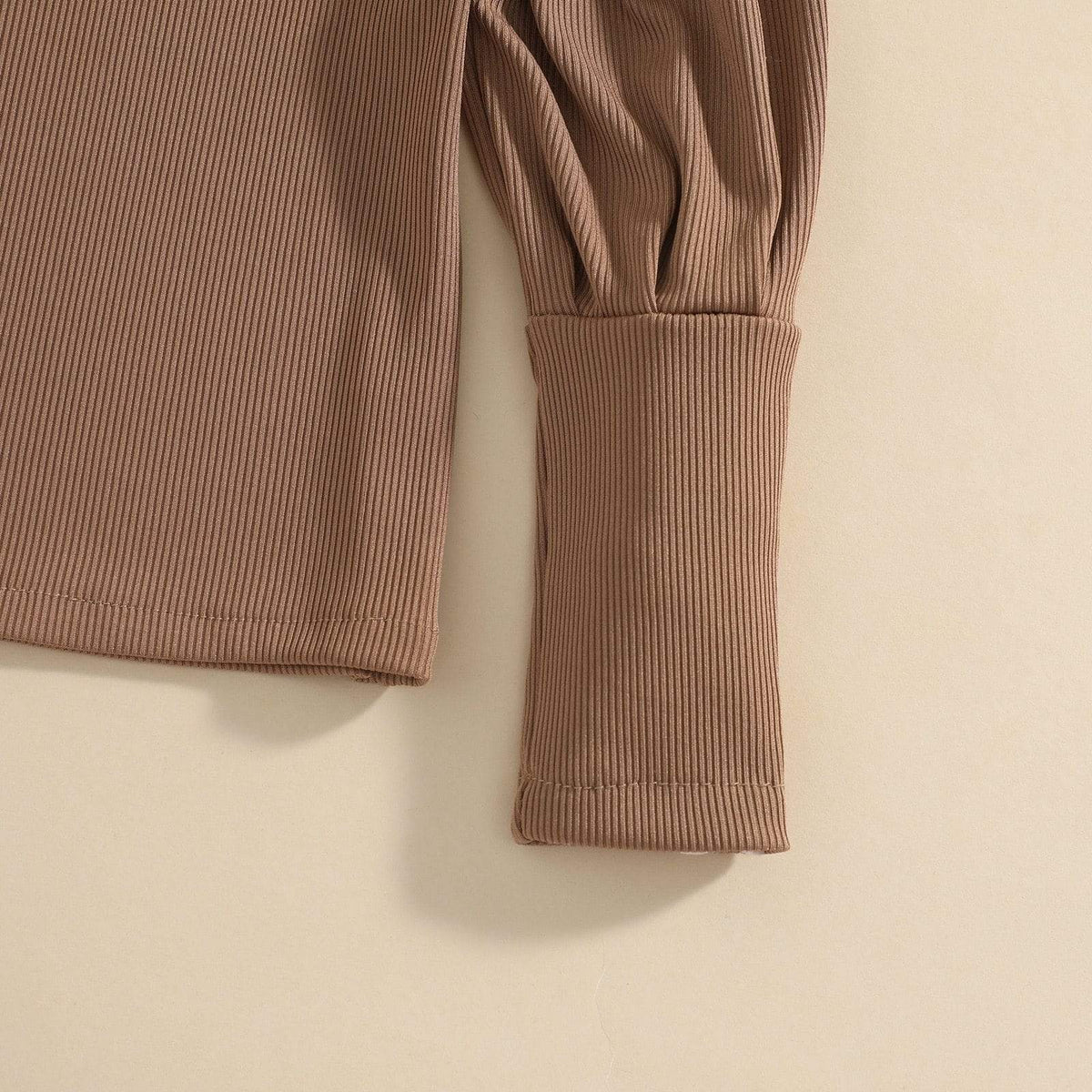 Girl's Clothing Puff Long Sleeve Tops Denim Ruffles Pleated Skirt